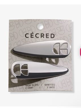 CECRED Silver Hair Clips Barettes 2 Pack